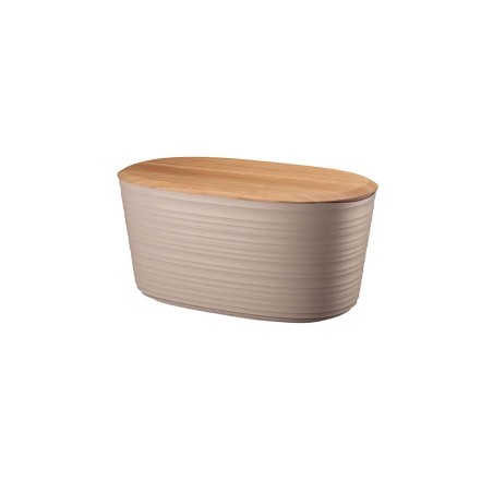 CASSETTA PANE CON COPERCHIO TAGLIERE IN BAMBU TIERRA COLOR TAUPE