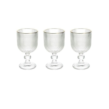   SET 3 CALICI ECLIPSE CC260 GLASS TRASP. FILO ORO
