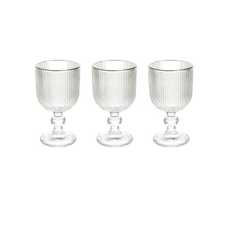   SET 3 CALICI ECLIPSE CC260 GLASS TRASP. FILO ORO