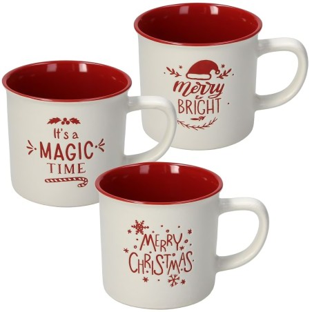 Set 3 mug 360 cc MarshmallowStoneware Rosso  