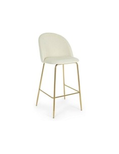 SGABELLO BAR CARRY VELLUTO BIANCO