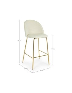 SGABELLO BAR CARRY VELLUTO BIANCO 2