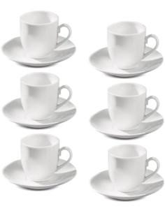 TAZZINA CAFFE BIANCO C PIATTINO 6PZ