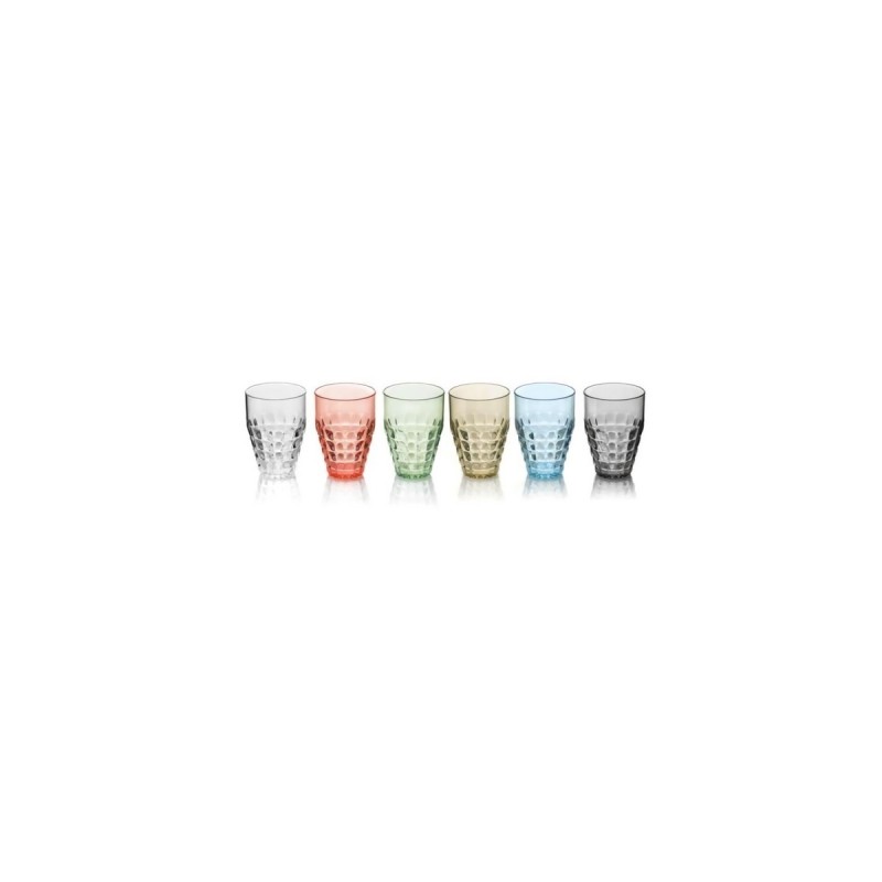 SET 6 BICCHIERI ALTI TIFFANY COLORI ASSORTITI