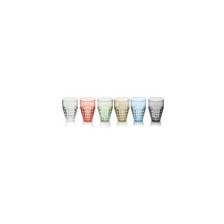 SET 6 BICCHIERI ALTI TIFFANY COLORI ASSORTITI